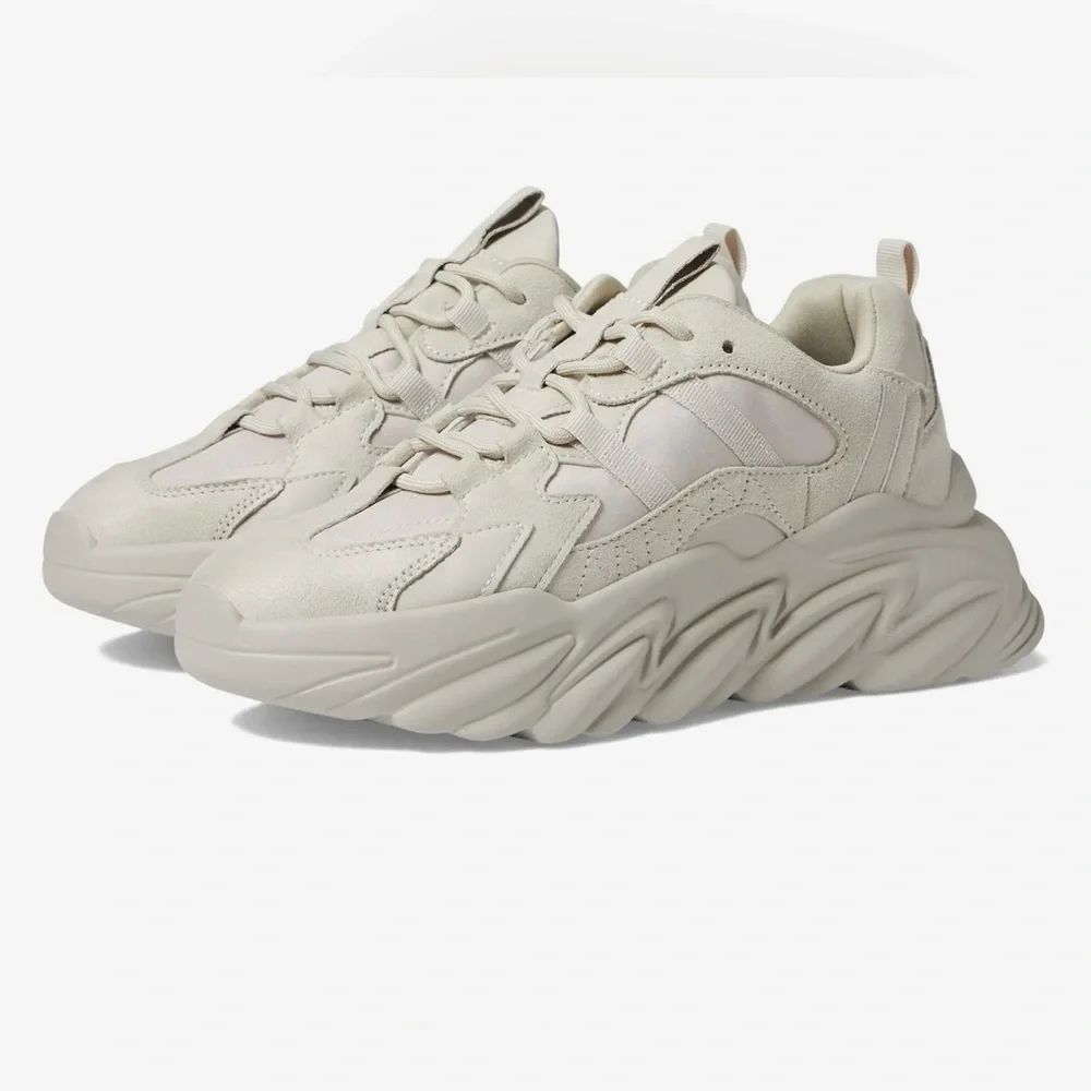 Madden Girl  Wave platform sneakers in Bone biege